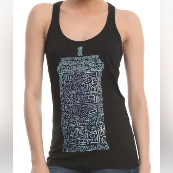 Ripple junction | Doctor Who Letters muscle tank top - Picture 2 of 7